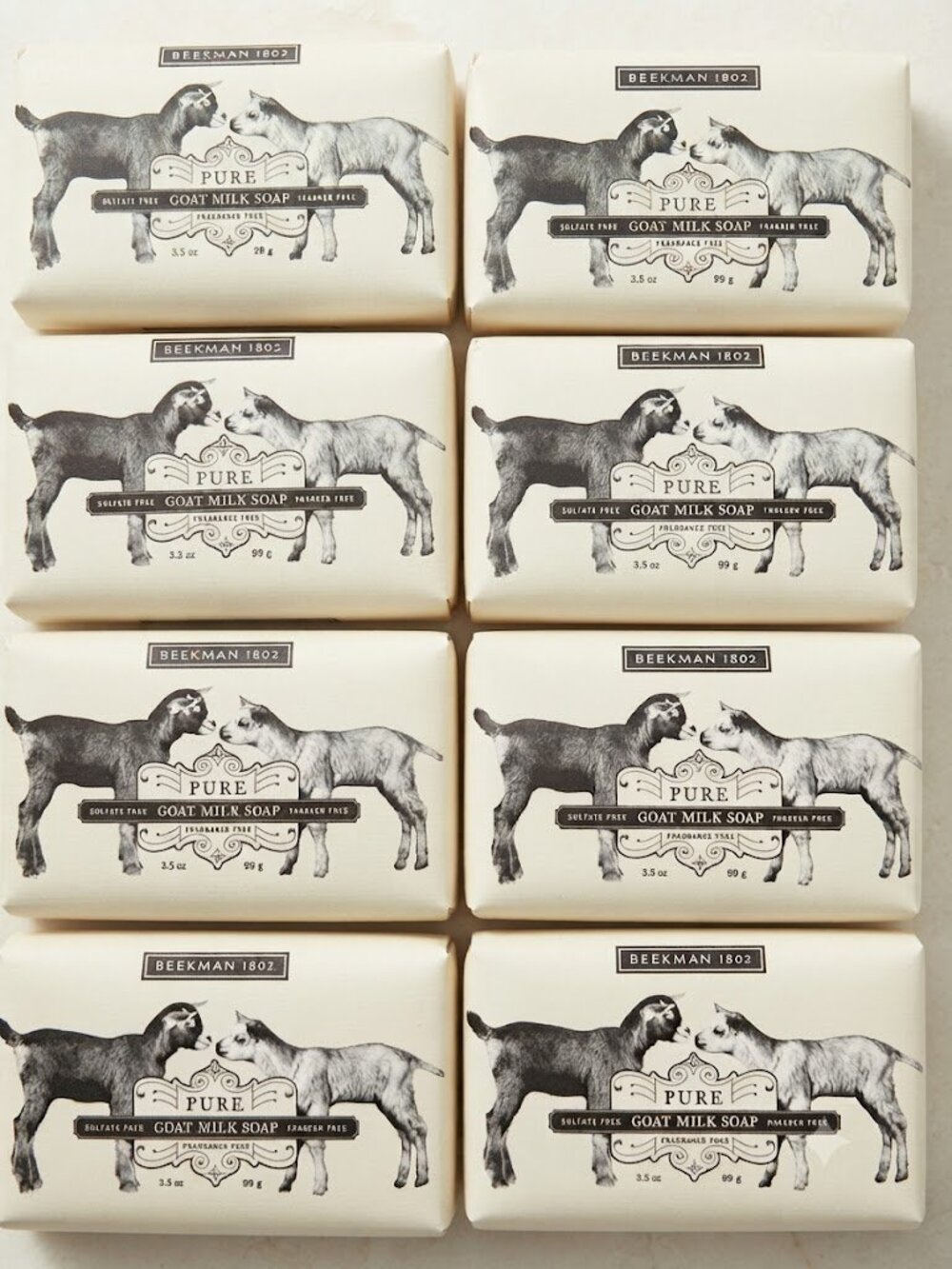 Beekman 1802 Pure Goat Milk Bar Soap 8-Pack (3.5 oz)